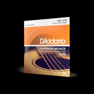 D'Addario D'Addario EJ15 10-47 Extra Light, Phosphor Bronze Acoustic Guitar Strings