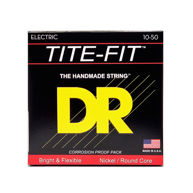 DR Strings TITE-FIT™ - Nickel Plated Electric Guitar Strings: Medium Plus 10-50