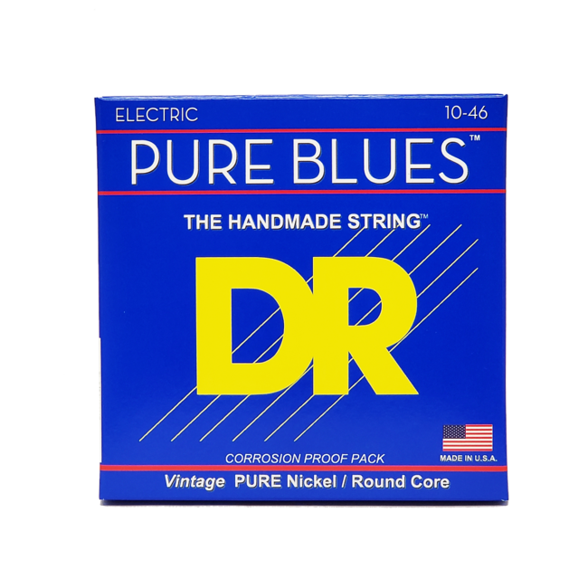 DR Strings PURE BLUES™ - Pure Nickel Electric Guitar Strings: Medium 10-46
