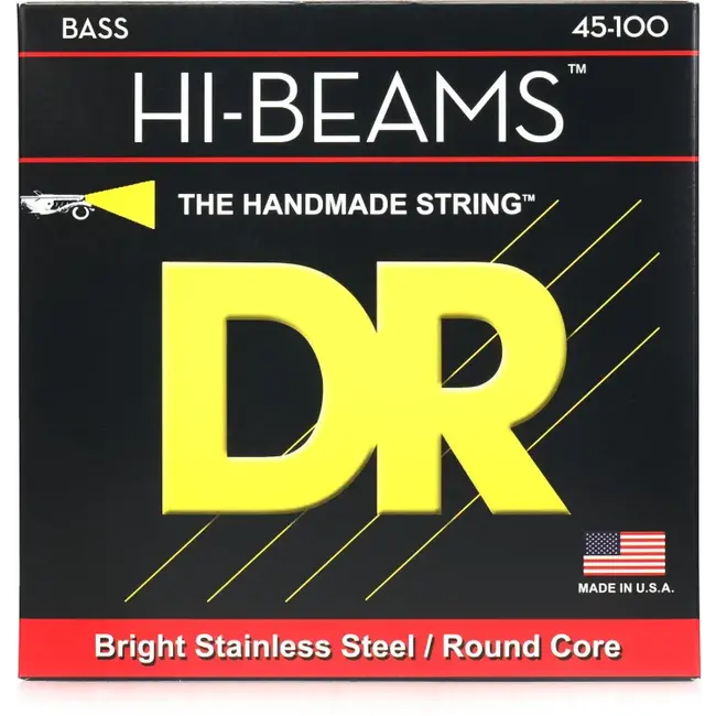 DR Strings HI-BEAM™ - Stainless Steel Bass Strings: Light to Medium 45-100