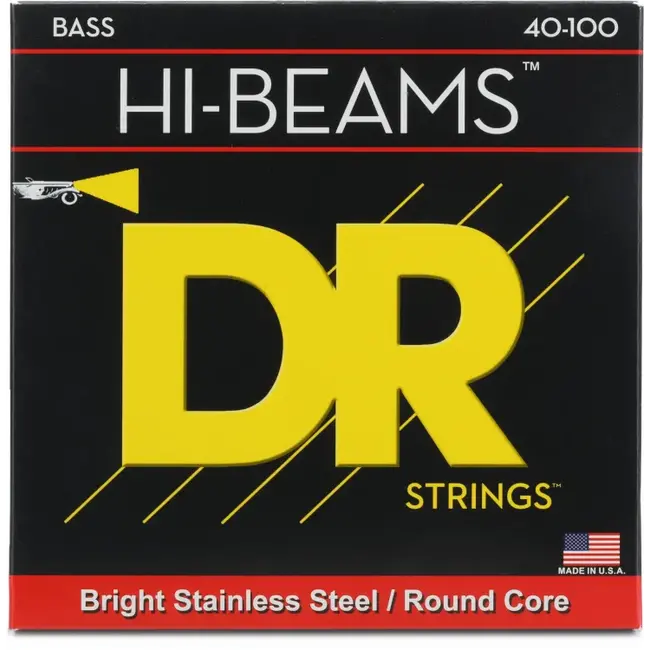 DR Strings HI-BEAM™ - Stainless Steel Bass Strings: Light 40-100