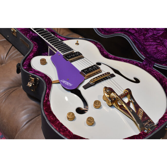 2006 Gretsch G6196T Country Club with Bigsby Left-Handed Electric Guitar - White/Lavender Refin w/ OHSC (Used)