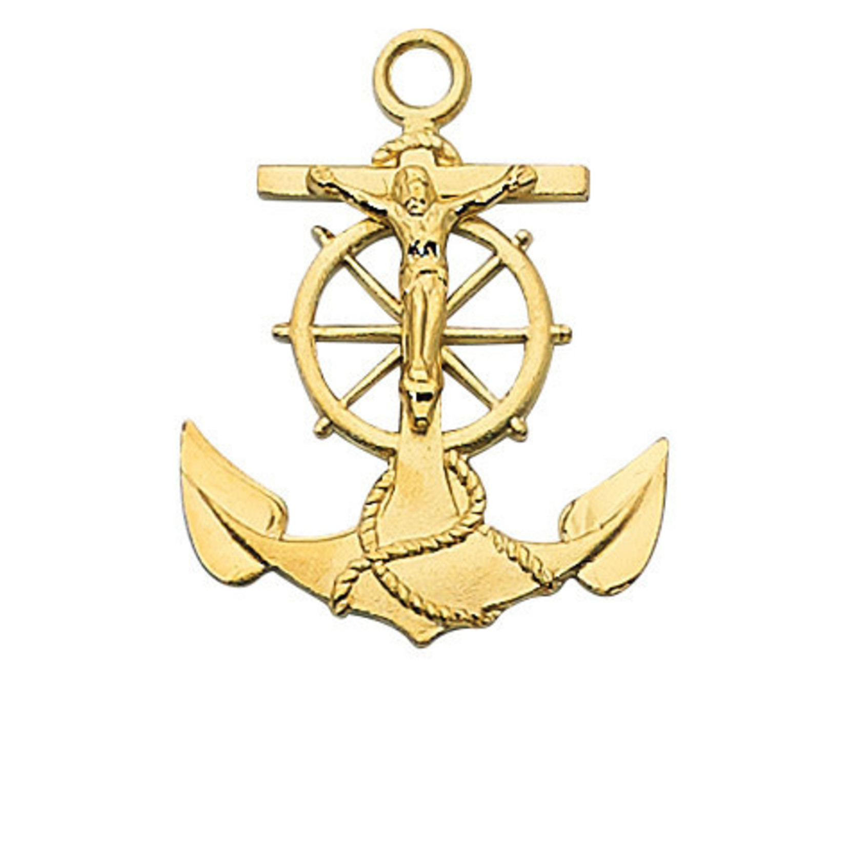Gold over Sterling Anchor Pendant