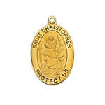 Gold over Sterling St. Christopher Medal  w/ 20" Chain