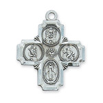 Sterling Silver 4-way Cross Medal w/ 20" Chain