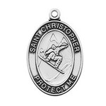Sterling Silver Snowboarding Medal