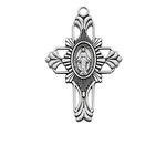 Sterling Silver Miraculous Cross w/ 20" Chain