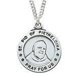 Sterling Silver St. Padre Pio Medal