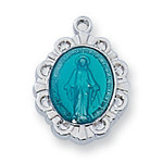 Sterling Silver w/ Blue Miraculous Medal