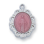 Sterling Silver w/ Pink Miraculous Pendant