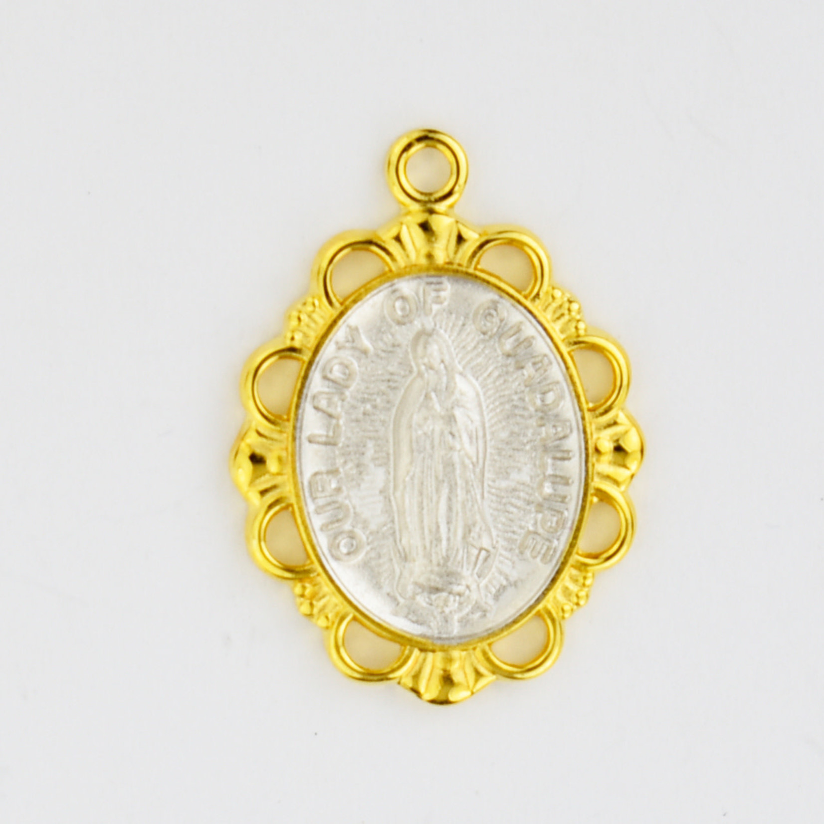 Sterling Silver Two Tone Our Lady of Guadalupe Pendant