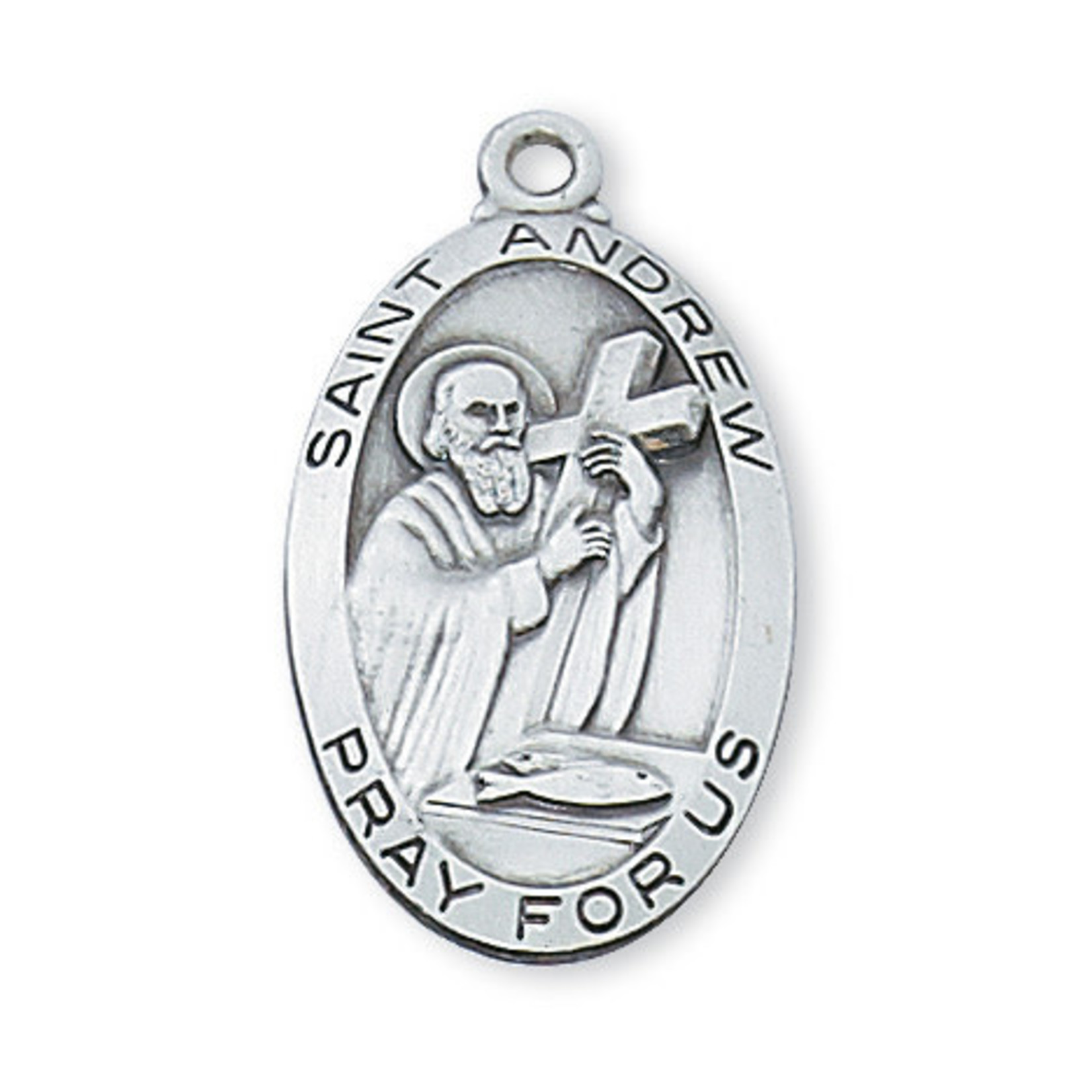 Sterling Silver St. Andrew Medal w/ 24" Chain