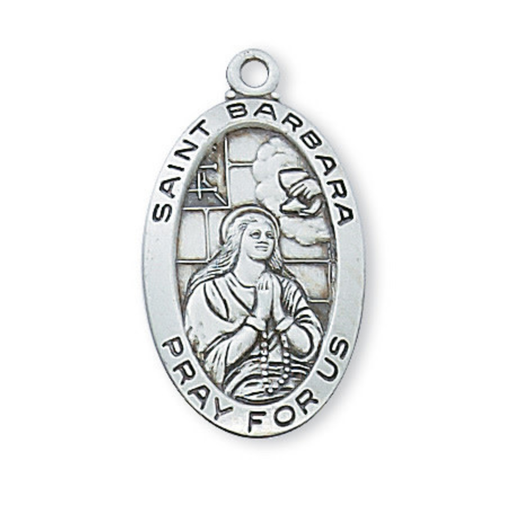 Sterling Silver St. Barbara Medal