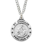 Sterling Silver St. Camillus Medal w/ 20" Chain