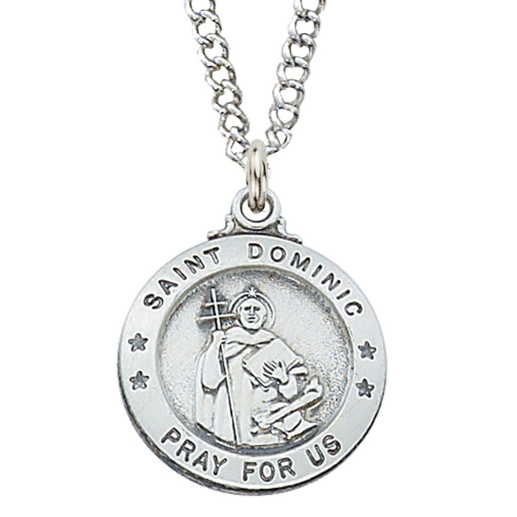 Sterling Silver St. Dominic Medal w/ 20" Chain