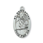 Sterling Silver St. Sebastian Medal w/ 24" Chain
