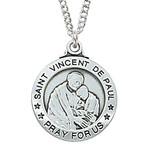 Sterling Silver St. Vincent De Paul Medal w/ 20" Chain