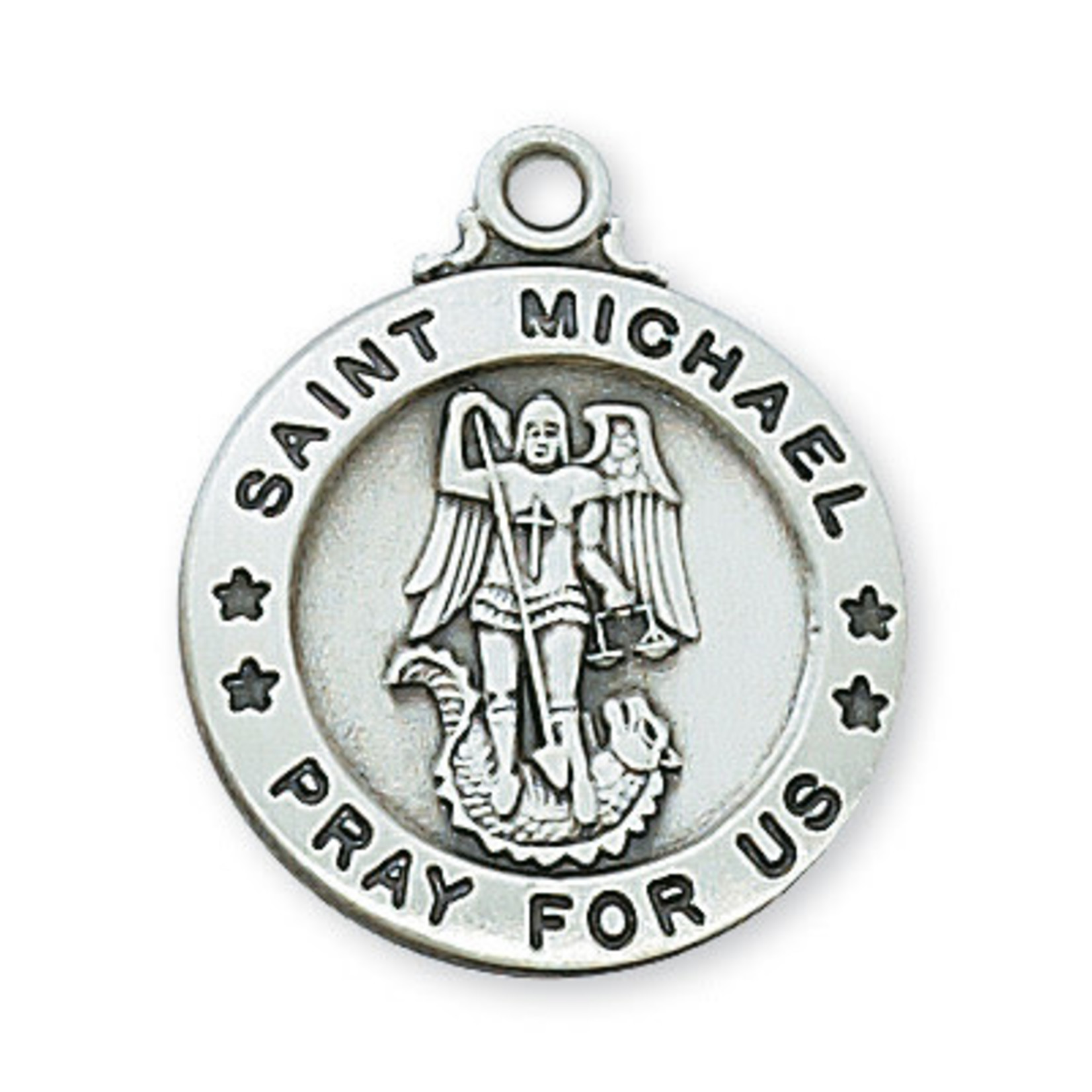 Sterling Silver St. Michael Medal w/ 20" Chain