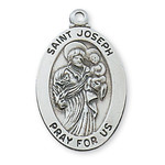 Sterling Silver St. Joseph Medal w/ 20" Chain