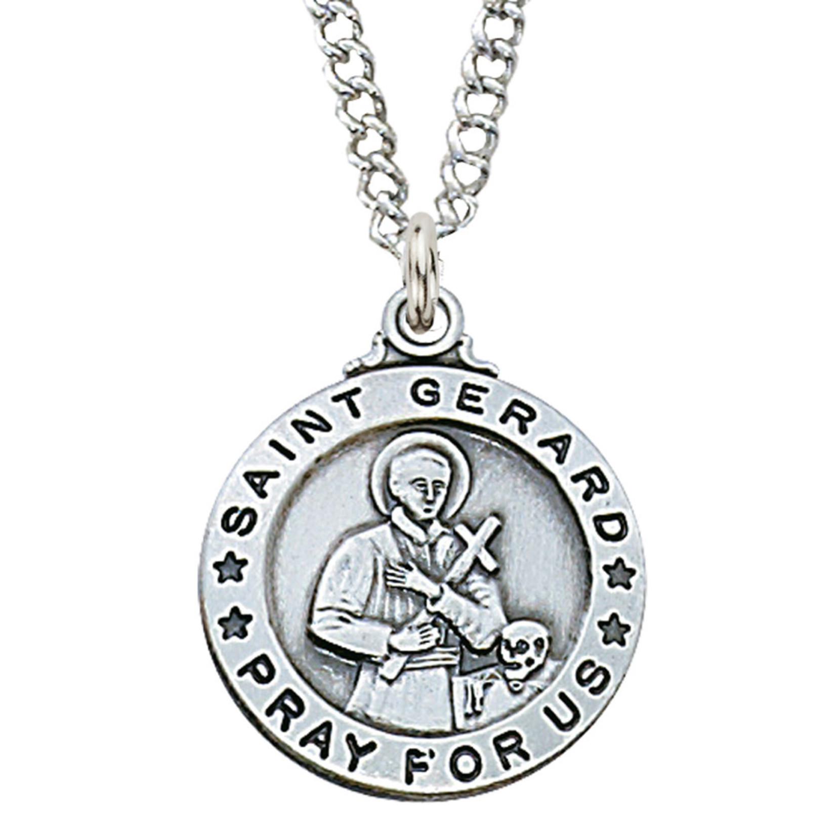 Sterling Silver St. Gerard Medal w/ 20" Chain