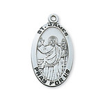 Sterling Silver St. James Medal w/ 24" Chain