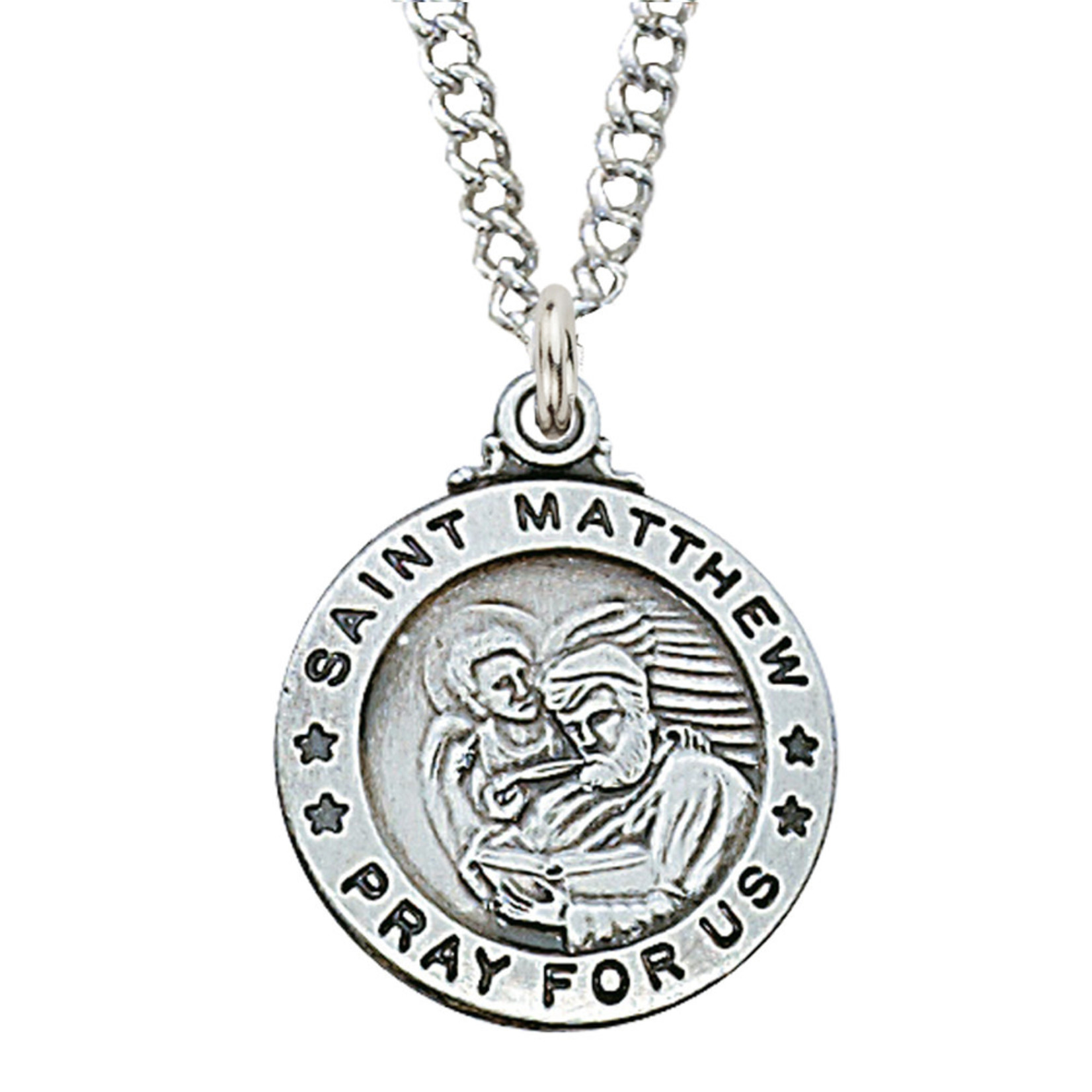 Sterling Silver St. Matthew Medal w/ 20" Chain