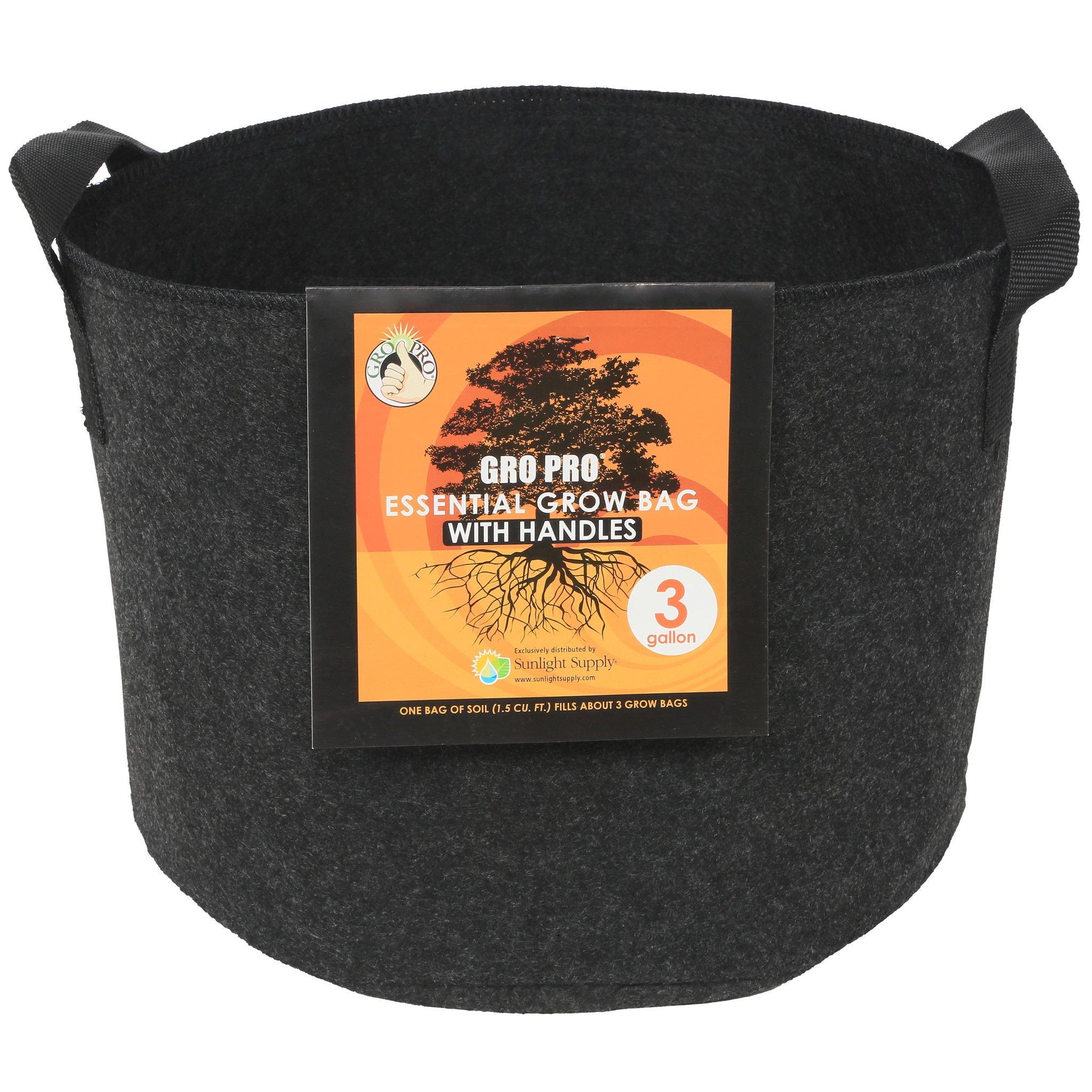 Gro Pro Gro Pro Essential Round Fabric Pots with Handles
