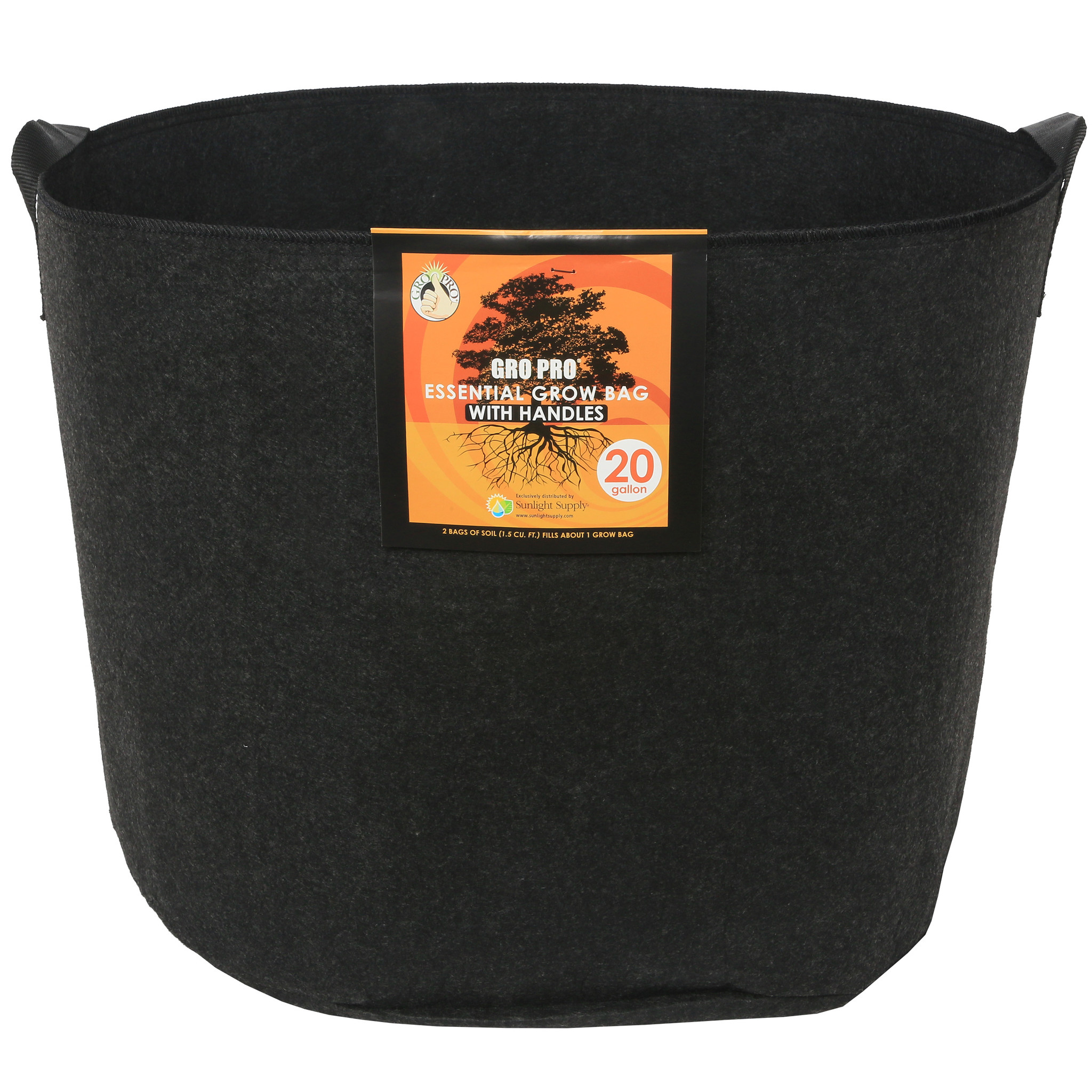 Gro Pro Gro Pro Essential Round Fabric Pots with Handles