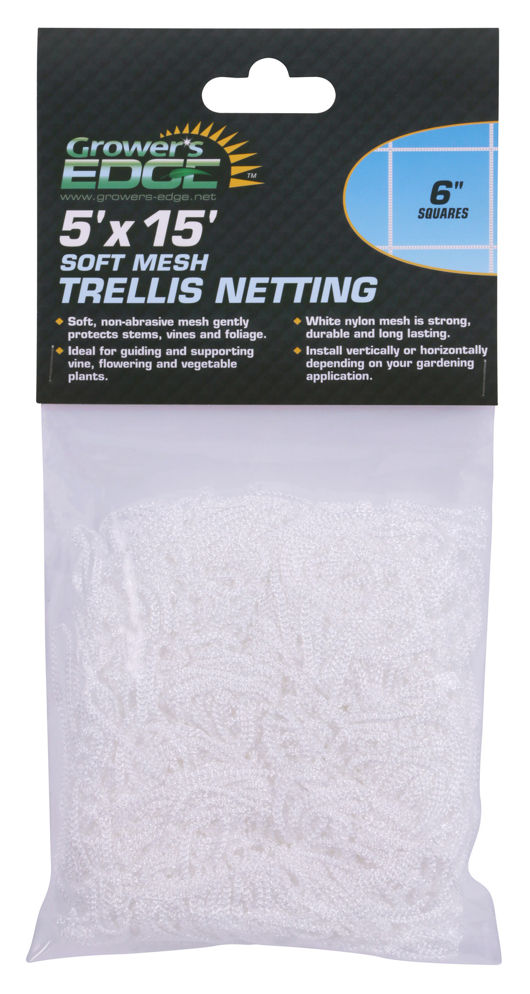 Grower's Edge Grower's EdgeÂ® Soft Mesh 6" Square Trellis Netting