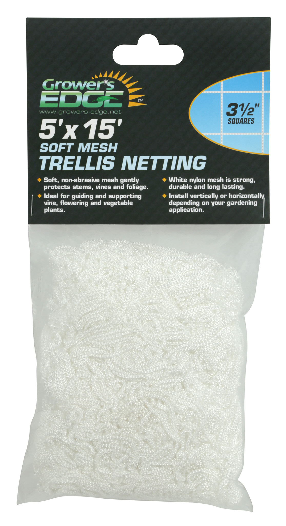 Grower's Edge Grower's EdgeÂ® Soft Mesh Trellis Netting with 3.5 in Squares