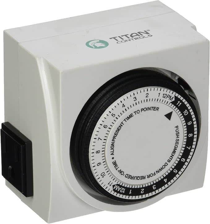Titan Controls Grow1 120V Dual Outlet Mechanical Timer