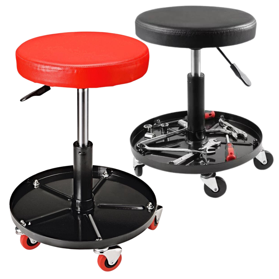 KING King Pneumatic Rolling Stool - Black