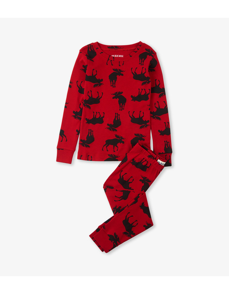 Pyjama Deux Pièces Rouge Orignal Pour Enfant - Zone Chasse et Pêche /  Ecotone Val-d'Or