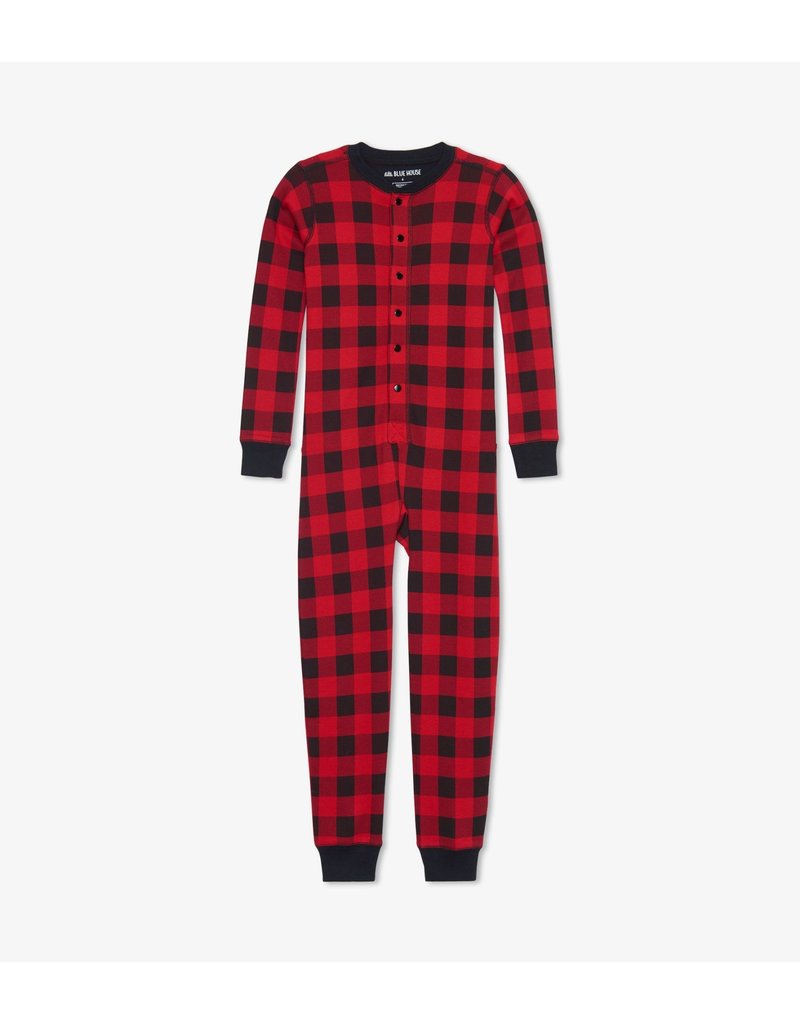 Little Blue House Pyjama Une Pièce Rouge à Carreaux Pour Enfant
