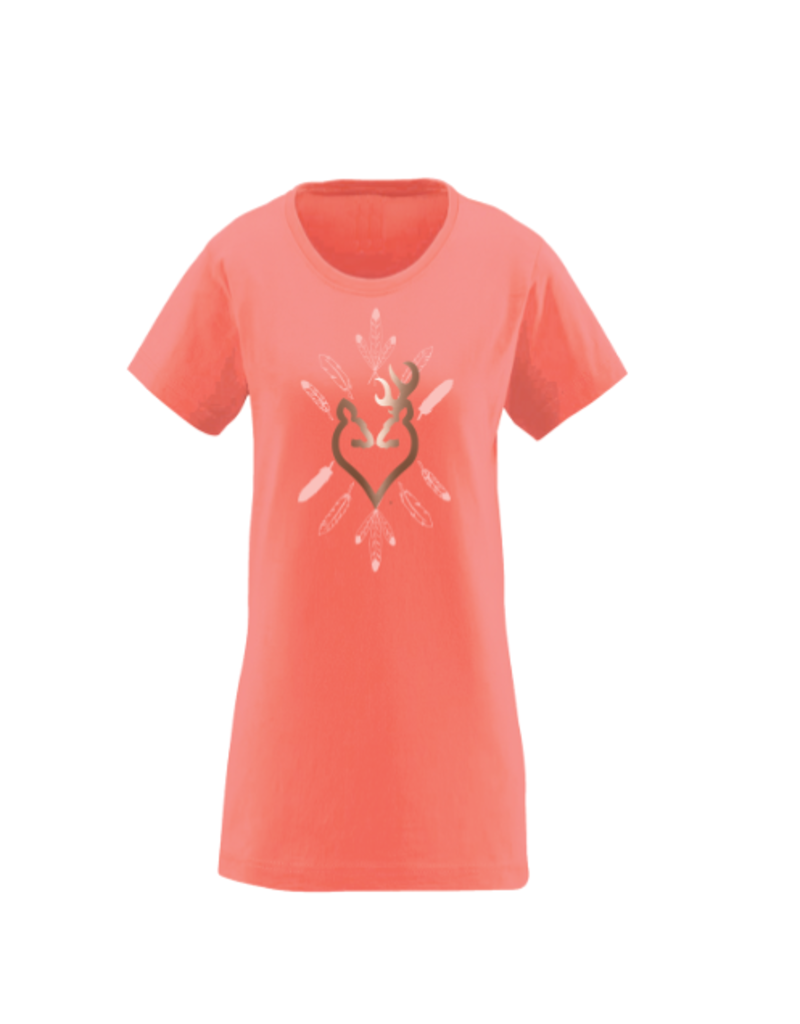 Browning T-Shirt Logo avec Plume Pour Femme