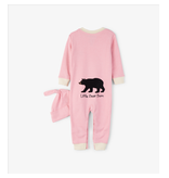 Little Blue House Pyjama Une Pièce Rose - Little Bear Bum Pour Bébé Avec Chapeau Pour