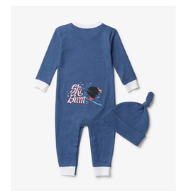 Little Blue House Pyjama Une Pièce- Ski  Bum Pour Bébé  Avec Chapeau