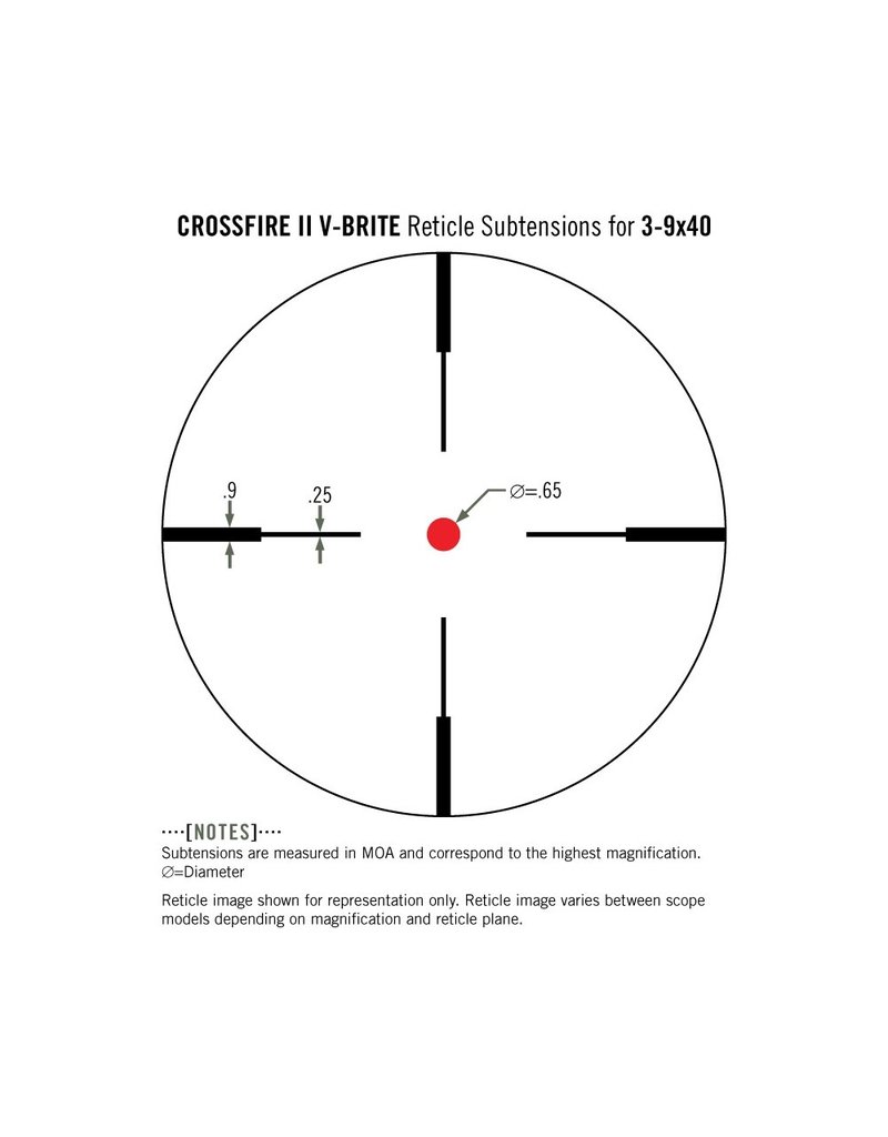 Vortex Optics Lunette de Visée/Téléscope Crossfire II 3-9X40 V-Brite