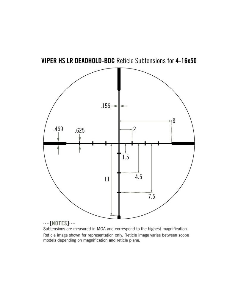 Vortex Optics Lunette de Visée/Téléscope Viper HS LR 4-16X50 SFP  BDC