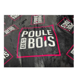 Poule des Bois Couverture Flanelle Poule Des bois Logo Rose 60 x 80