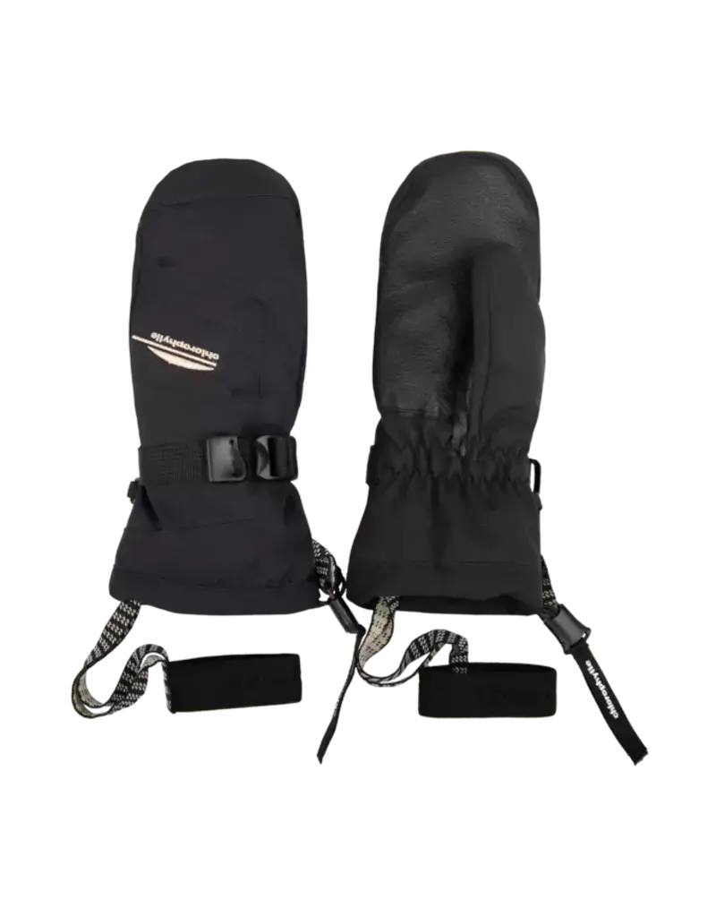 Chlorophylle Mitaines de Ski Avec Dragonne Junior Noir