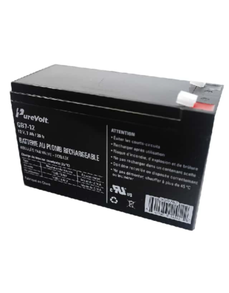 Purevolt Batterie Rechargeable au PLomb-Acide Scellée 12V - 7Ah