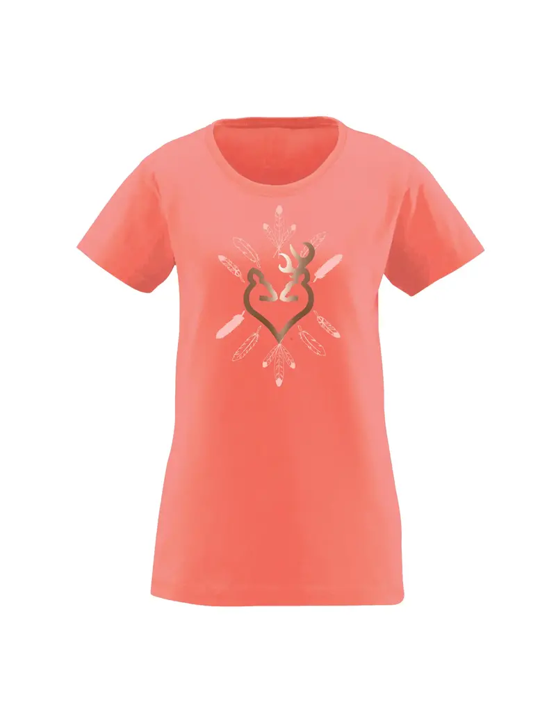 Browning T-Shirt Rose Gold Foil  Buckmark Pour Femme