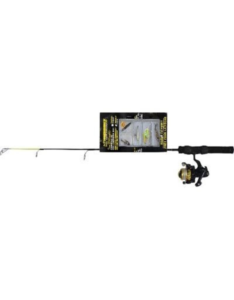 HT Fishing Gear Combo Canne et Moulinet de Pêche sur Glace  28'' Médium