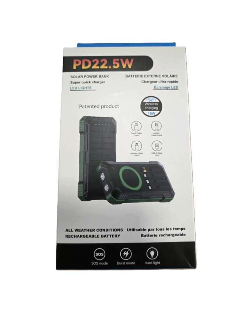 Recall Designs Batterie Externe Solaire /Chargeur Ultra-Rapide PD22.5W