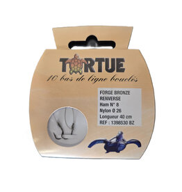Tortue Bas de Ligne Double Bouclés #8/26 Forge Bronze 10Pcs