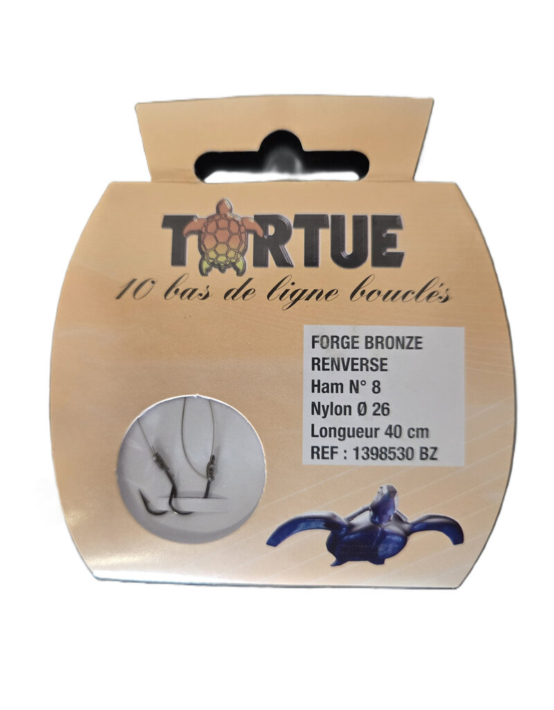 Tortue Bas de Ligne Double Bouclés #8/26 Forge Bronze 10Pcs