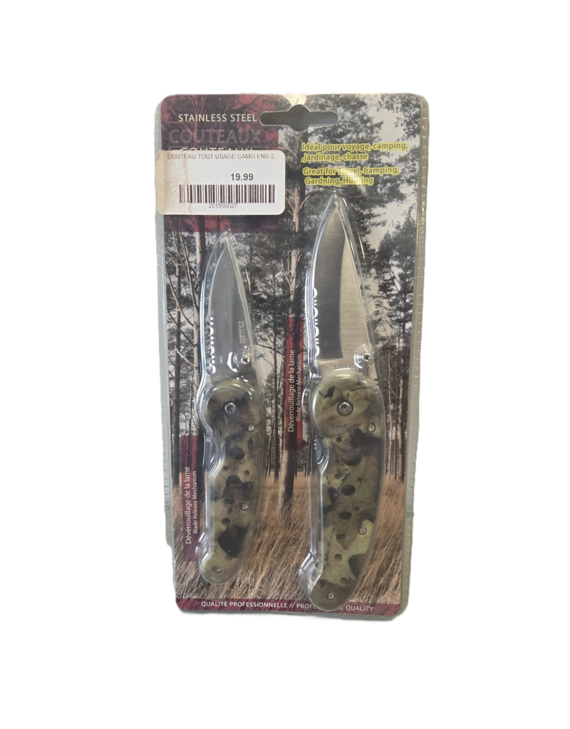 Zone Chasse & Pêche Couteau Tout Usage Camo Ens 2