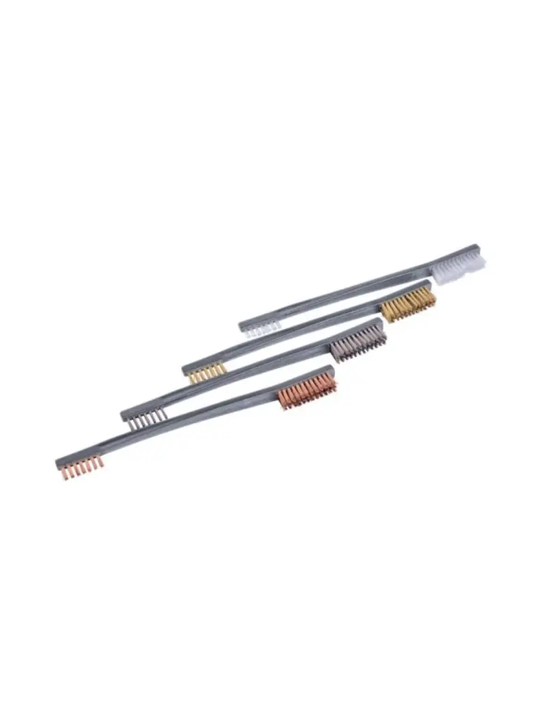 Ensemble de 4 Brosses à Double Extrémité Breakthrough Clean Technologies, En Nylon, Bronze Phosphoreux, Laiton et Acier Inoxydable