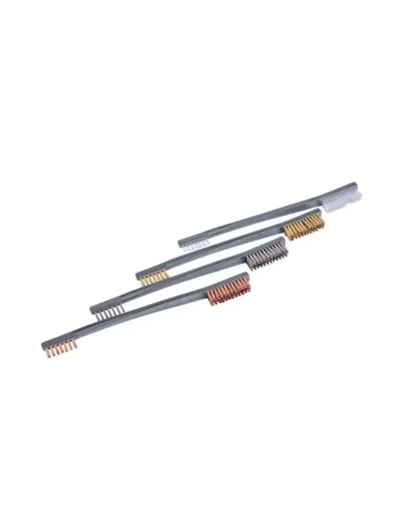 Ensemble de 4 Brosses à Double Extrémité Breakthrough Clean Technologies, En Nylon, Bronze Phosphoreux, Laiton et Acier Inoxydable